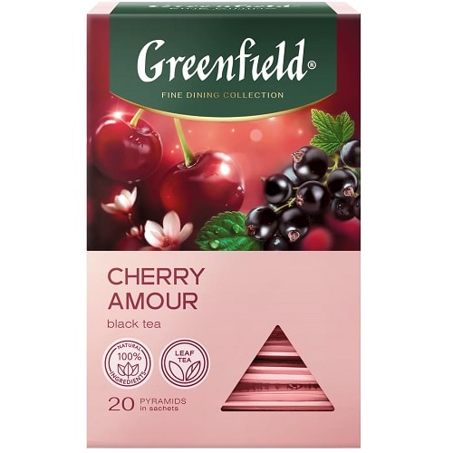 Greenfield чай черный Cherry Amour, 20 пирамидок